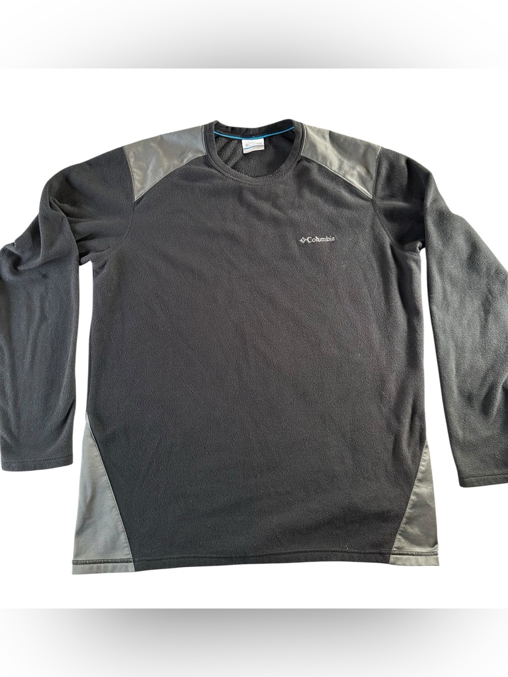 Columbia Men’s Black Fleece Crewneck with Gray Shoulder & Side Panels Large